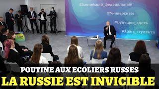 Poutine aux Écoliers : La Russie Est 'Invincible' – Message de Patriotisme et d'Unité Nationale