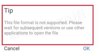 Fix This file format is not supported. Please wait for subsequent versions or use other in Android