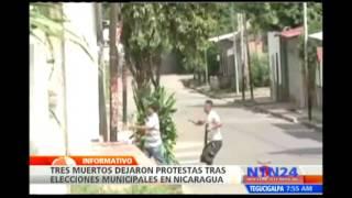 Tres muertos y varios heridos tras resultados de elecciones municipales en Nicaragua