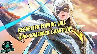 EPIC COMEBACK MATCH THIS WAS TOO HARD I regretted picking vale hero mobile legends gameplay