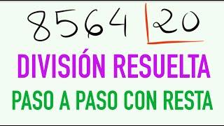 Cómo hacer divisiones de dos cifras con resta 8564 entre 20