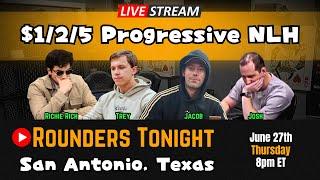 The FINAL Progressive $1/2/5 CASH GAME with Trey, Jacob, Richie, Josh at Rounders!