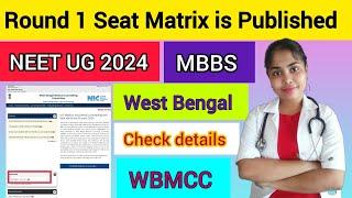 Neet round 1 seat matrix is published west bengal / #seatmatrix #neet #neet2024 #rgkarmedicalcollege