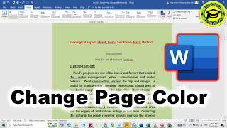 how to change Microsoft Word Page Colour