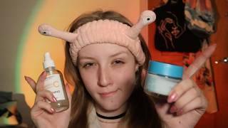 [ASMR] Friend does your skincare before bed 🫧‍️~ soft spoken, layered sounds