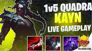 1V5 QUADRA KILL LATEGAME RED KAYN BUILD! - Wild Rift HellsDevil Plus Gameplay