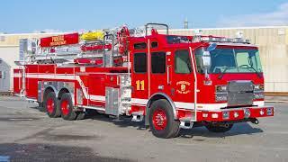 Walk Around of Phoenix Fire Department's E-ONE HP 95 Mid-Mount Platform - SO144528-29