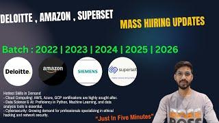 Direct Hiring | Deloitte Direct Test | Amazon,  ZS , Siemens | OFF Campus Drives For 2025-2023 Batch