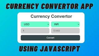 Currency Convertor App using JavaScript in 13mins?? Mini Projects For Beginners