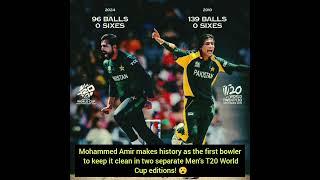 Mohammed Amir makes history as the first bowler to keep it clean in two separate Men's T20 WCs 