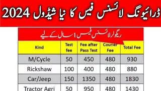 driving license fees 2024 | driving license renewal fees | LTV HTV Rickshaw Car Jeep Motorcycle PSV