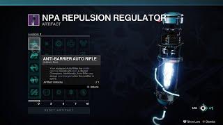 New Seasonal Artifact - Season of the Deep - NPA Repulsion Regulator perks and mods - 24 May 2023