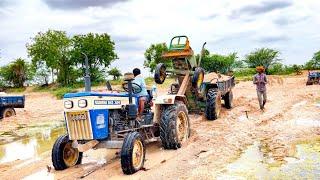 john deere tractor stuck in river | takes help by swaraj |