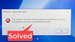 Unknown software exception 0xe0434352 error on Windows 10/11
