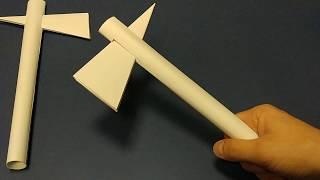 Томагавк – топор из бумаги А4, легкое оригами | Tomahawk - ax made of A4 paper, light origami