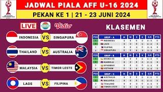 RESMI! Jadwal Piala AFF U-16 2024 - Indonesia vs Singapura - Klasemen Piala AFF U-16 2024