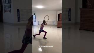 Practice at home for Niky Janouchova (10 years old) #tennis