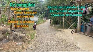 Jual tanah bagus datar pinggir jl pinggir sungai pinggir sawah luas 1400mtr Hrg promo 90rb/M2