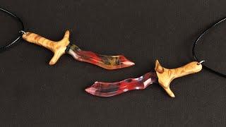 How to Make a Sword Shaped Necklace using Wood and Resin |  Resin Art