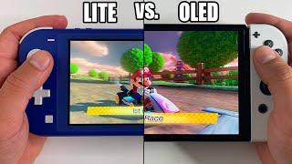 LITE vs OLED Nintendo Switch Comparison - Mario Kart 8 Deluxe