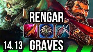 RENGAR vs GRAVES (JGL) | 13/0/10, Legendary, 1000+ games | VN Master | 14.13