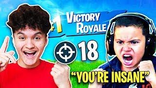 So I Carried Kaylen to a WIN on Fortnite (MindofRez's Little Brother)