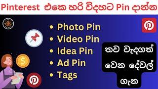 How to Create Pin in Pinterest Sinhala | Pinterest Tutorial Sinhala - Pin Types හරි විදිහට පින් දාමු