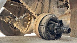 Hino truck brake drum was broken into 2 pieces. Complete restoration