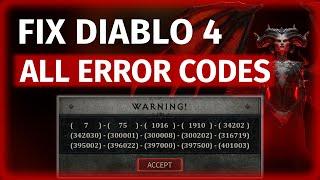 How to Fix ALL ERROR CODE of Diablo 4 | Login Issues, Working and Possible Solutions