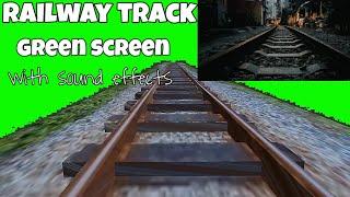 Railway track green screen 4k hd chroma 3d