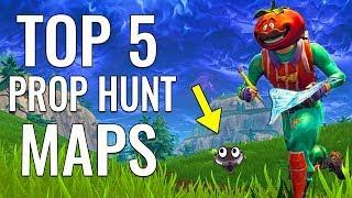 TOP 5 FORTNITE PROP HUNT MAPS - FORTNITE CREATIVE TOP 5 MAPS (WITH CODES)