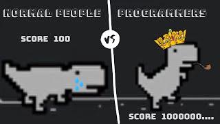 Normal People vs Programmers - Who is Better in Google Dinosaur Game? #programmers #dinosaur_game