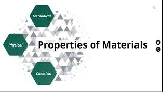 Material properties/ Mechanical properties / Physical properties/ Chemical properties