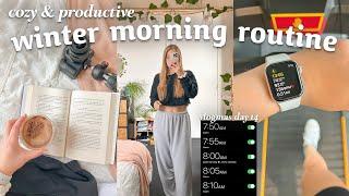 WINTER MORNING ROUTINE 2022 cozy & productive, building healthy habits, skincare | Vlogmas day 14