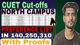 HANSRAJ, RAMJAS, LSR COLLEGE with LOWEST CUET Cut-offs | Preference list #northcampus #cutoff