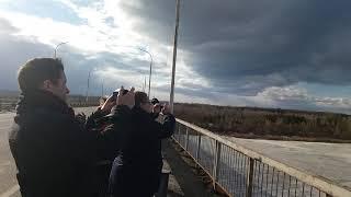 Ice drift on Pripyat river in Chernobyl Exclusion Zone