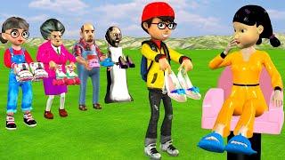 Scary Teacher 3D vs Squid Game False Shoes Squid Game Doll Nice or Error 5 Time Challenge