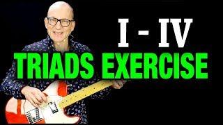 Triads lesson: I - IV exercise in 3 keys