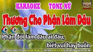 Thương Cho Phận Làm Dâu Karaoke Tone Nữ - Nhạc Sống Quang Thái