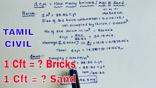 How many Bricks in one cubic feet | 1 Cubic feet of Sand to Kilogram | sand in kilogram