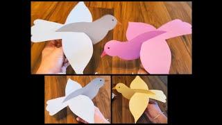 Very quick and easy way to make a 3D paper bird #shorts