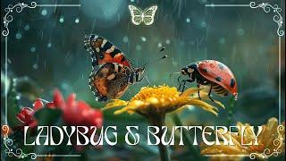 LADYBUG & BUTTERFLY 4K | Peaceful Nature & Rain Forest Sound | Music for Relax/Sleep/Focus - #53