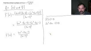 Critical Numbers Example 3