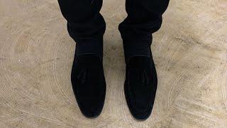 DUNE RODNEY BLACK SUEDE SLEEK TASSEL LOAFER #dune #loafers #smart #gentleman #black #suede