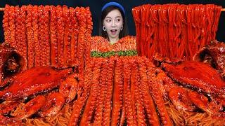 ENG SUB) Buldak Octopus  Seafood FLEX Spicy Stir Fried Jjamppong Noodles Mukbang ASMR Ssoyoung