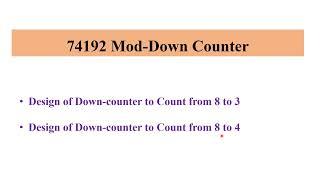 74192 Mod Down Counter Design