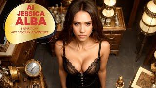 Beyond the Imagined: Jessica Alba's Unseen Steampunk Apothecary Adventure through AI