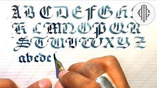 Textualis Quadrata Capitals & Minuscules Calligraphy Alphabet (Traditional)