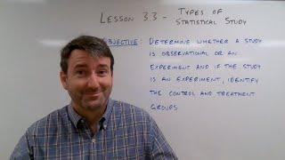 College Math Lesson 3.3 - Types of Statistical Study