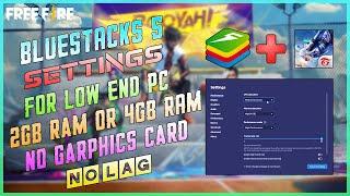 How To Fix Lag In Free Fire Bluestacks 5 - Bluestacks 5 Settings For 2GB OR 4GB Ram - No Lag 2021
